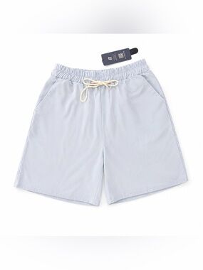 ROMWE Light Blue Men's Swim Trunks with Drawstring